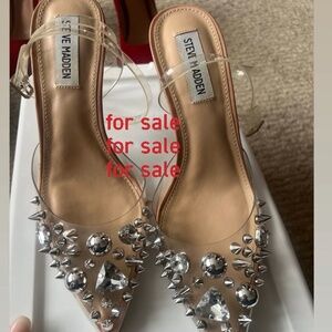Steve Madden clear rhinestone punk stiletto